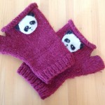 panda fingerless-gloves